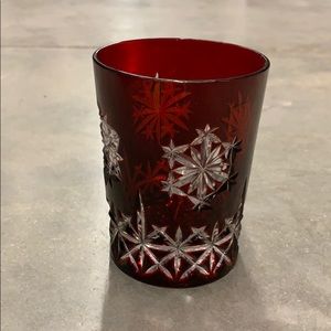 Waterford Snowflake Red Christmas Glass
